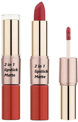 Yuency 24 Hr Matte 2 in 1 Non Transfer Lip Gloss & Lipstick(CARROT RED, 8 ml)