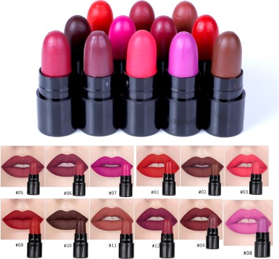 PINNER MATTE MINI POKET LIPSTICK SET OF 12 MULTICOLOR(Multicolor, 17.5 g)