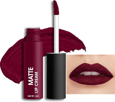 FLORERO Ideal for All Skin Tones & Occasions Mousse Matte Liquid Lipstick(MAROON, 6 ml)