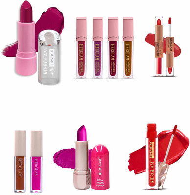 herglam 12 Shades Lip Palette with PRO Matte Lipsticks – Full Coverage Lip Colors(Multicolor, 10 ml)