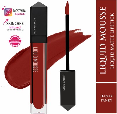 LOVE EARTH Liquid Mousse Lipstick - Hanky Panky Matte Finish(HANKY PANKY, 6 ml)