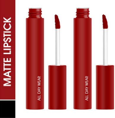 Luipui BEST MATTE CREAMY QUICK DRY, LONG STAY & HYDRATING LIPSTICK PACK OF 2(RED BOOTS, 24 ml)
