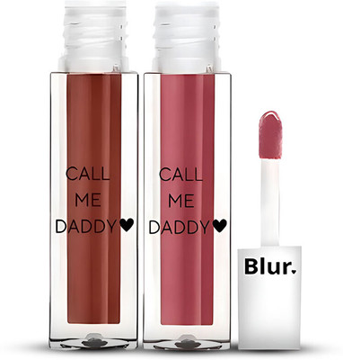 Blur India Call Me Daddy Liquid Matte Kit- Chocolate Brown & Deep Pink Lipstick | 5ml Each(Choco-Berry Crush, 10 ml)