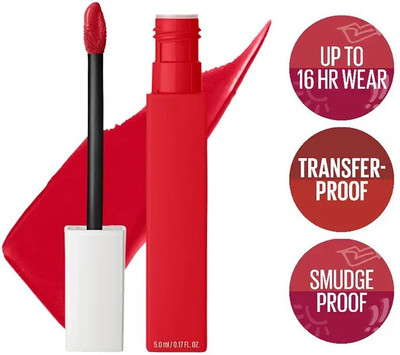 THTC Non Transfer Smudge Proof Longlasting Sensational Liquid Matte Lipstick(BLOOD RED, 5 ml)