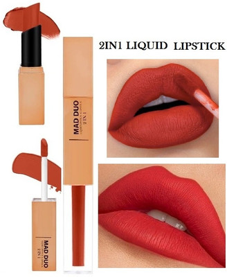 GFSU - GO FOR SOMETHING UNIQUE 2 in1 Dual Sided Lipstick for Non-Transfer Long-Lasting Matte Lipstick For Women(MATTE ORANGE, 5 ml)