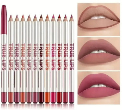 GABBU Waterproof Long Lasting Lipliner Matte Stick Lip Liner 12 Shades(Multicolor, 24 g)