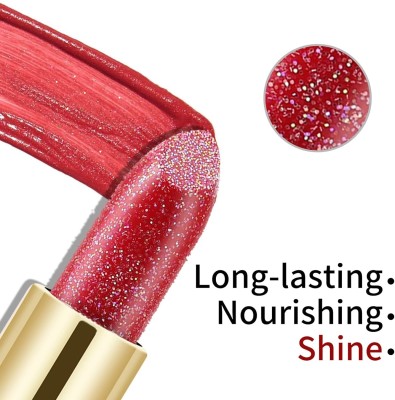 luzimaisa New Collection Metallic Glitter Lipstick multipurpose lipstick(red, 3.8 g)