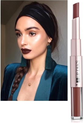 tanvi27 2-in-1 Duo Jet Brown Liquid Lipstick with Matte Finish and Moisturizing Combo(Jet Brown, 3 g)