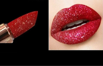 AEPRUY Glittering Matte Lipstick you can also used eyes and cheeks multipurpose Looks(Red, 3.8 ml)