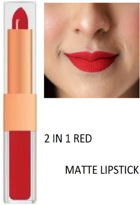 Luipui RED 2 IN 1 BEAUTIFUL MATTE LIPSTICK PACK OF 1(RED, 6 g)