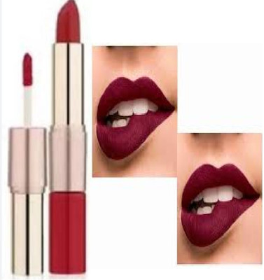 Luipui TRENDING MAROON 2 IN 1 MATTE FINISH LIPSTICK WATERPROOF PACK OF 1(MAROON, 6 g)