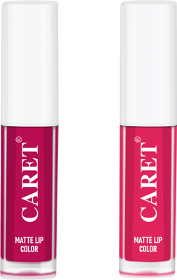 Caret Rich Pigment Color Matte Liquid Lipstick Combo Pack Of 2(Multicolor, 4 ml)