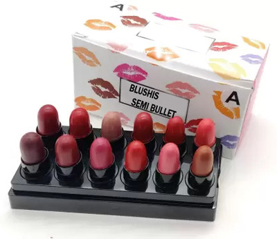 BLUSHIS Beauty Mini Bullet Pocket Matte Lipsticks Combo Set of 10 pc(Multicolor, 20 g)