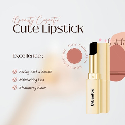 urbanfox BLACK DARK SHADE BLACK LIPSTICK WITH SMOOTH TEXTURE(BLACK, 3.6 g)