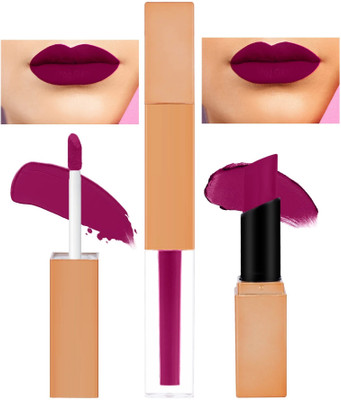 luzimaisa Best Matte Liquid Lip Colour 2in1 Liquid Lipstick Non-Transfer(Fuchsia, 7 ml)