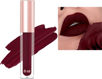 HUZURLU Waterproof Long Stay Liquid Matte Finish Lipstick For Women(Maroon, 6 ml)