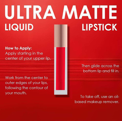 GFSU KISS PROOF & LONG LASTING & WATER PROOF MATTE LIPSTICK(FIRE RED, 6 ml)