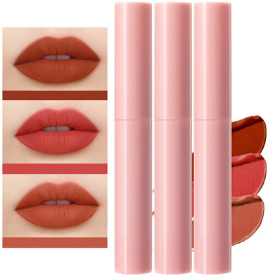 Amaryllis Lip Lock No Transfer Matte Lipstick, Waterproof Pack Of 3(Multicolor, 18 ml)