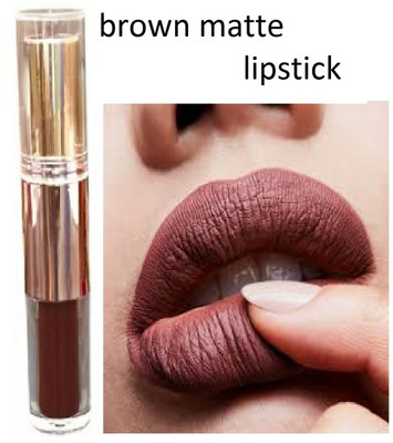 Luipui trending long lasting brown 2 in 1 matte finish lipstick pack of 1(brown, 6 g)