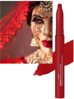 tanvi27 New High Pigmented Non Transfer & Water Proof Velvet Matte Crayon Red Lipstick(Hot Red, 3 g)