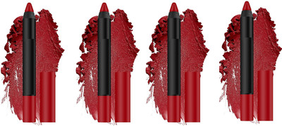 Luipui Premium New Color Bliss Matte Lipstick Lightweight, Long-lasting (Sets 4(RED, 16 ml)