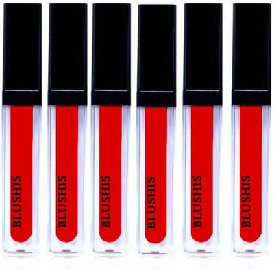 K3NTERPRISES Non Transfer Professionally Longlasting Liquid Lipstick Combo Set Of 6 pc(Red, 36 ml)