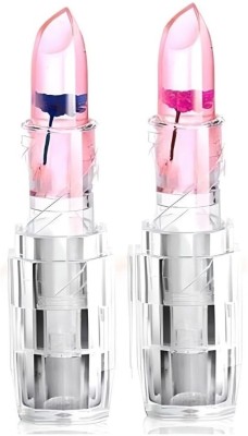 MR. HUDA Jelly Fruit Lip Balm Stick Transparent Lipstick Crystal Dry Flower(Pack of 2)(Multicolor, 20 g)