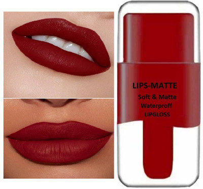 manasona Bood Red Non Transfer Waterproof Longlasting Liquid Matte Lipstick(Blood Red, 3.5 ml)