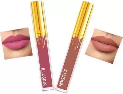 Sah&Shi Non Transfer Waterproof Longlasting Liquid Lipstick Combo Pack of 2 pc(Multicolor, 12 ml)