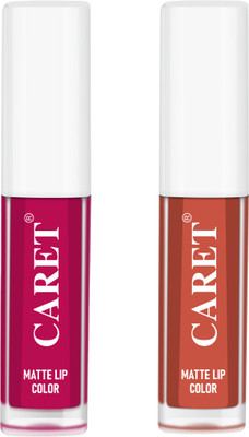 Caret Smudge Proof Long Lasting Matte Liquid Lipstick Combo Pack Of 2(Multicolor, 4 ml)