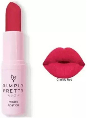 AVON Simply Pretty Matte Lipstick - Classic Red(Classic Red, 4 g)
