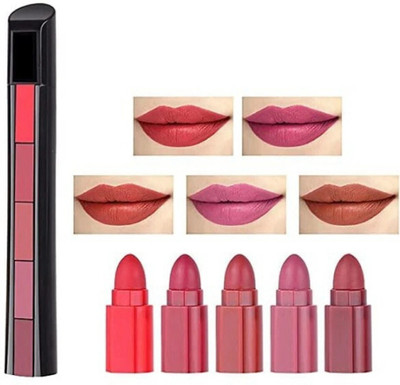 Aziel 5 in 1 Lipstick ,3 Kajal and 36H Eyeliner Makeup Combo(Multicolour, 16 ml)