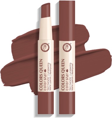 COLORS QUEEN Color Stay Long Lasting Non Transfer Waterproof Matte Lipstick(Coffee, 2 g)