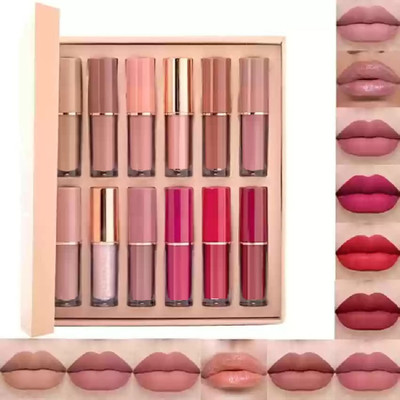 Neycare Lipstick Waterproof long lasting & Liquid Matte Lipstick Set of 12pcs(MULTI COLOR, 60 ml)