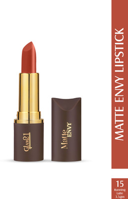 Glam21 Matte Envy Lipstick Creamy Non Drying Formula Smudge Proof Long Lasting(Running Latte, 3.5 g)