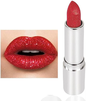 Jiwoo BEST SHIMMERY SHINY MULTI PURPOSE GLITTER LIPSTICK(red, 3.8 ml)
