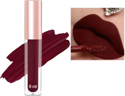 HUZURLU Smudgeproof Long Stay Liquid Matte Finish Lipstick For Women(Maroon, 6 ml)