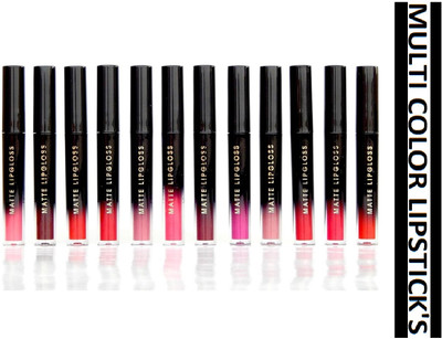 Maryville new matte 12 color lipstick shade perfect new long lasting pack(MULTI COLOR, 100 ml)