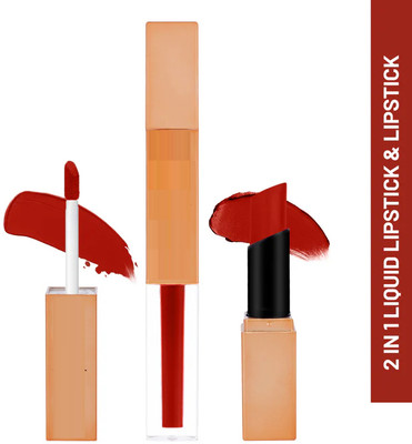 EVERERIN 2 in 1 Liquid Lipstick + Matte Lipstick(HOT RED, 4 ml)
