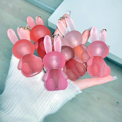 My Colors Color Strokes 6 Colors Velvet Matte Liquid Lipstick set, Cute Rabbit Lip(4 ml, 2 in 1 Key Chain Multicolor Long Lasting Of Light Red Pink Brown Shade)