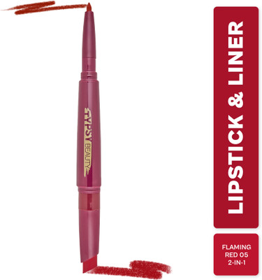 Typsy Beauty Twist & Pout Lipstick & Lip Liner |Flaming Hot|Made In Korea | 0.75 + 0.16g(Flaming Hot, 5 g)
