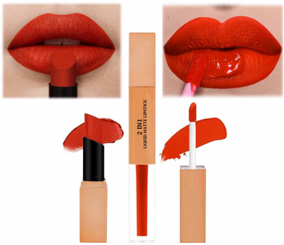 GABBU Liquid Lipstick with Matte Finish and Moisturizing Gloss(RED, 7 ml)