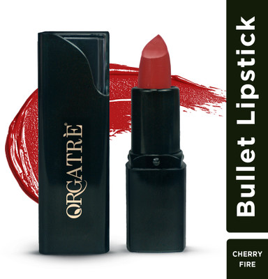 Orgatre Lush Rich Matte Bullet Lipstick - Long-lasting, Intense Color & Smooth Finish(Cherry Fire, 3.2 g)