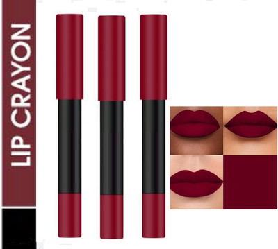 Luipui FUL New Color Matte Lipstick Lightweight 3 pack of(MAROON, 12 ml)