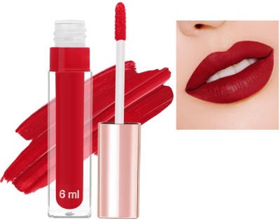 HUZURLU Smudge Proof Long Lasting Liquid Matte Finish Lipstick For Women(RED, 6 ml)