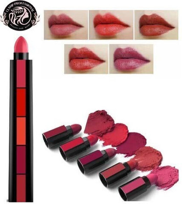 K3NTERPRISES 5 in 1 Fab Lipstick(Red, 7.5 g)