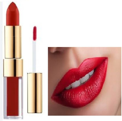Luipui 2 in 1 red matte finish lipstick pack of 1 long lasting(red, 6 g)