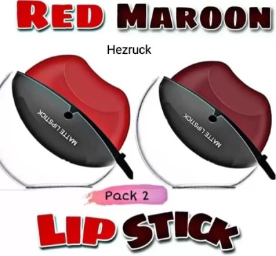 Hezruck Red & Maroon Long-lasting Apple Lipstick(Red, Maroon, 10 g)