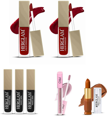 herglam Lip Perfection Kit – Liquid, Bullet & Eyeliner Combo(Multicolor, 10 ml)