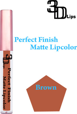 3D-LIPS Perfect Finish Matte Lip-color(Brown, 3 ml)